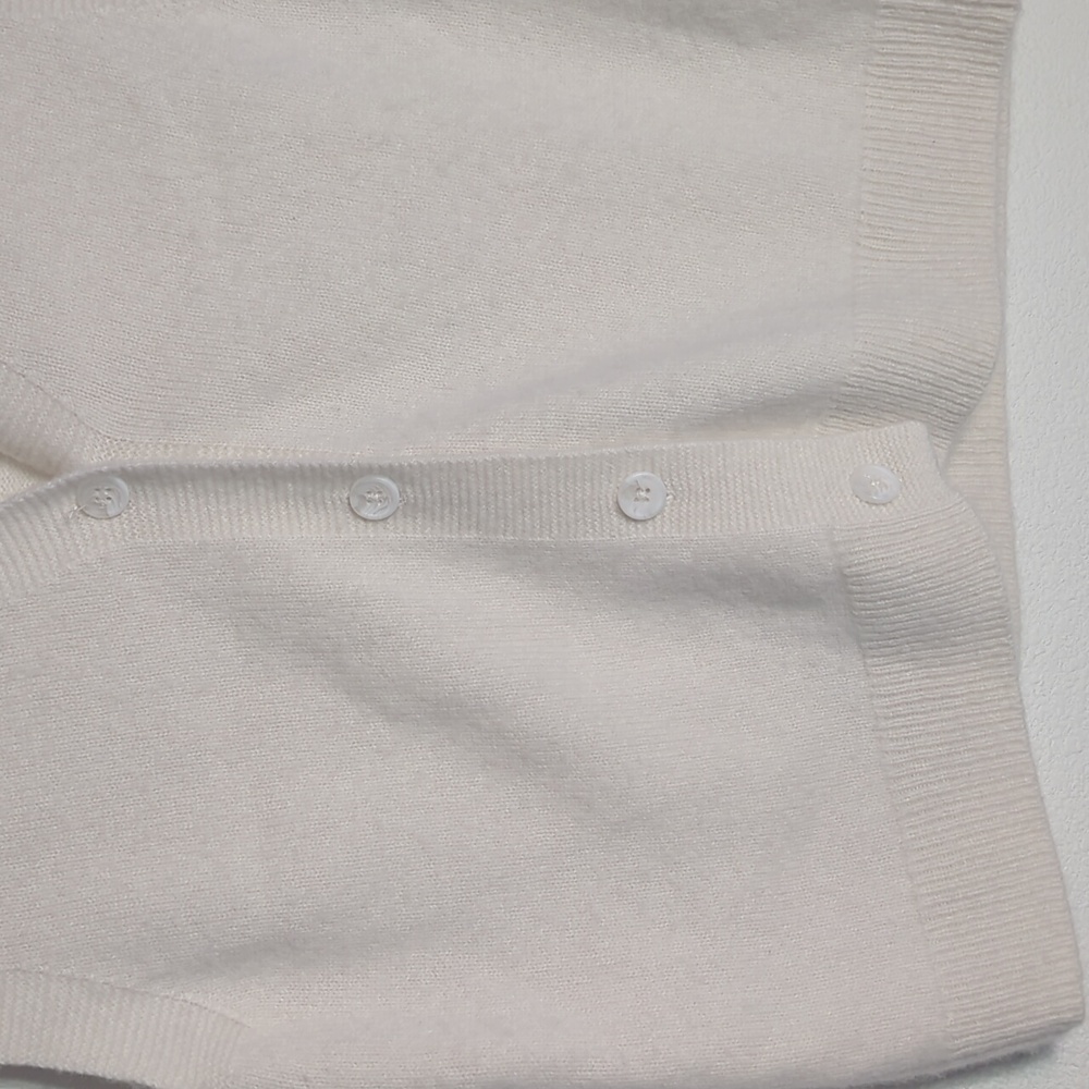Womens 100% Cashmere‎ Sweater Vest Button Front Ivory Neutral Quiet Luxury XL - Picture 4 of 6